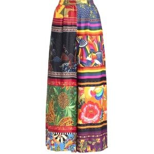 Farm Rio scarf multi print pants
